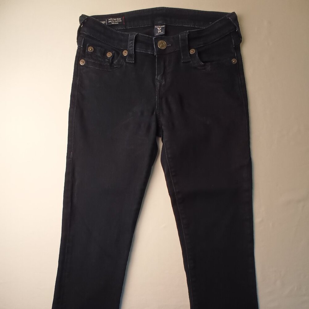 True Religion Jeans Size 26/2 Casey Low Rise Super Skinny Dark Wash - Picture 2 of 10